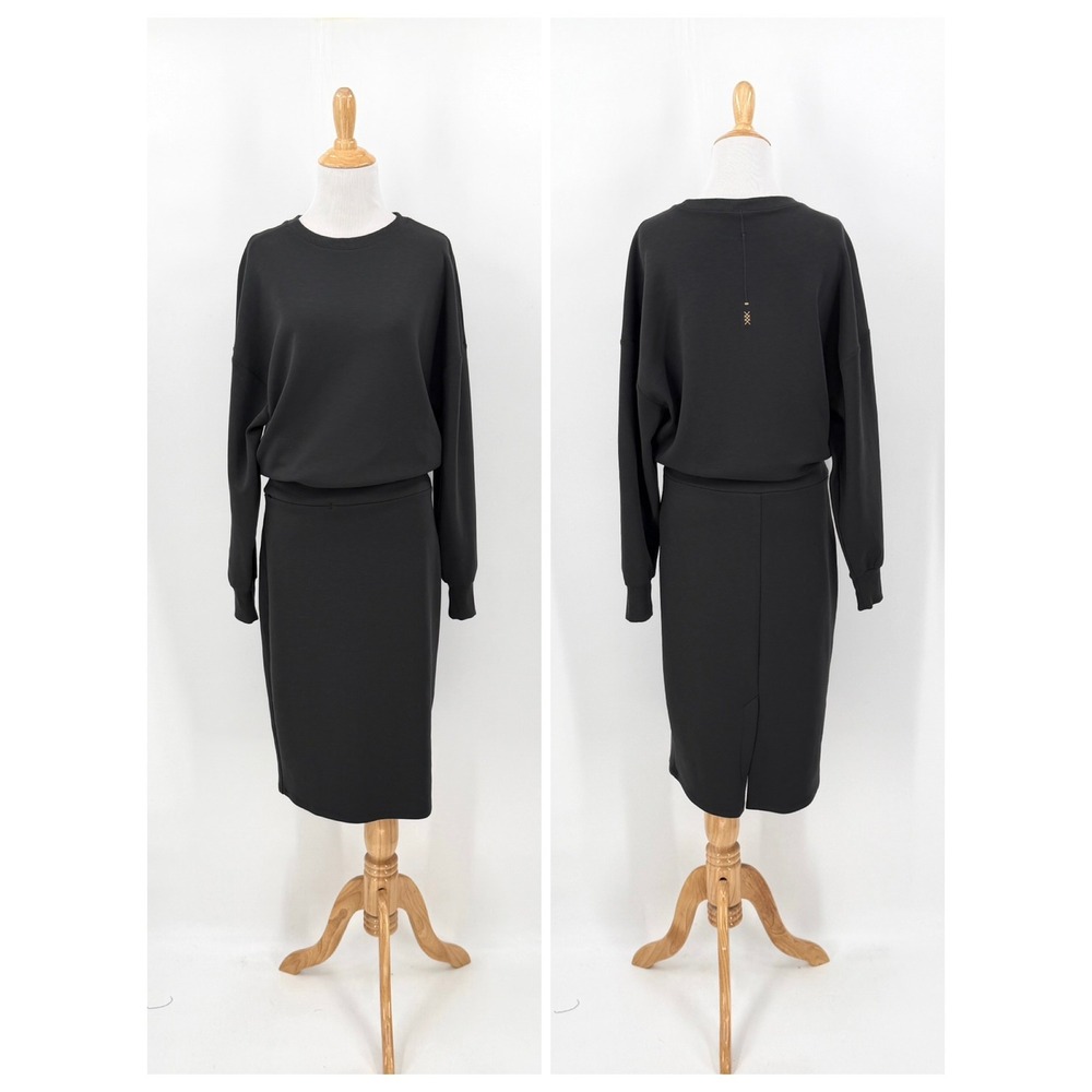 RHONE Dreamglow Long Sleeve Sweatshirt Dress Women Small Black Performance - Picture 3 of 16